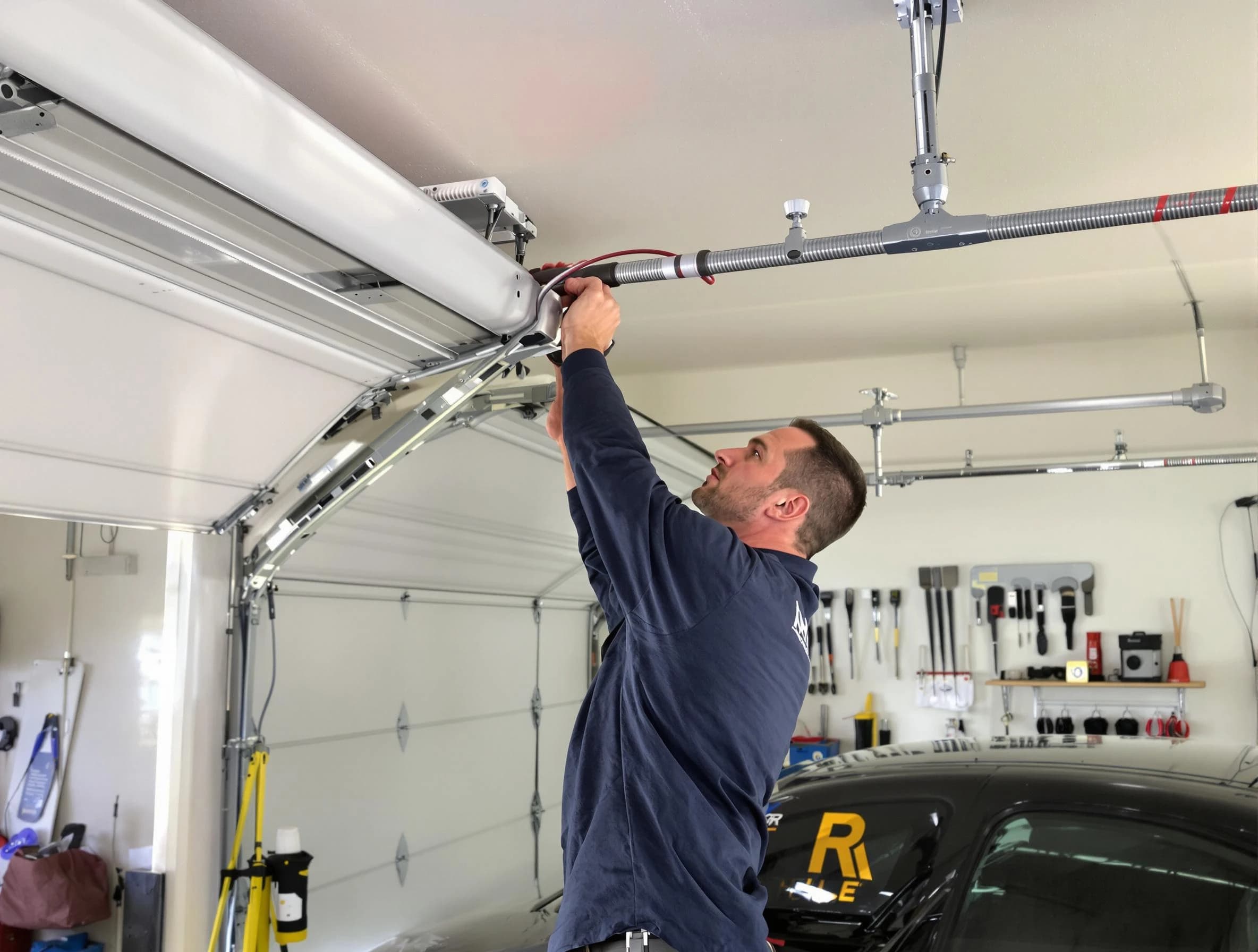 Hackensack Garage Door Repair technician performing garage door cable repair in Hackensack