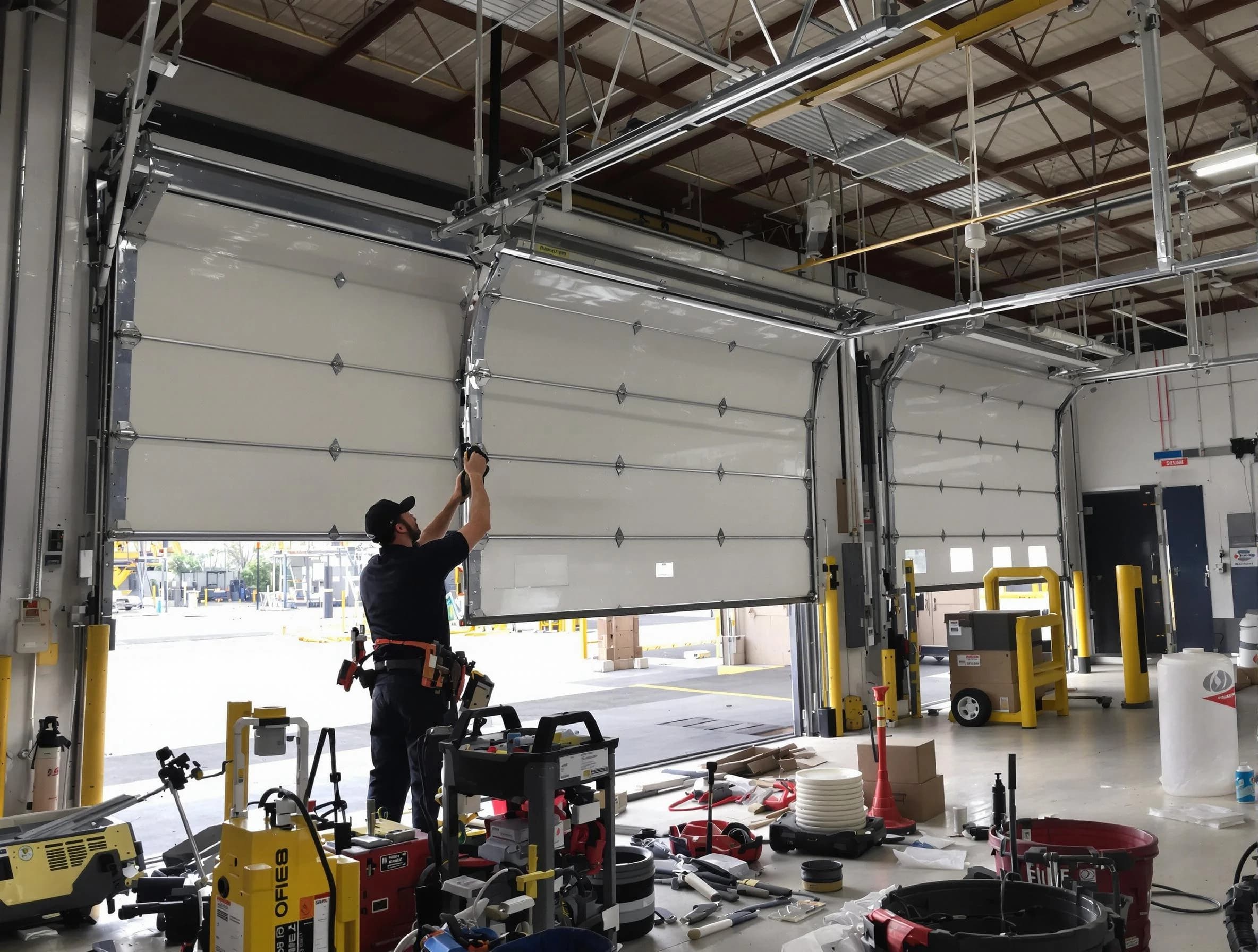 Hackensack Garage Door Repair technician performing commercial garage door repair in Hackensack