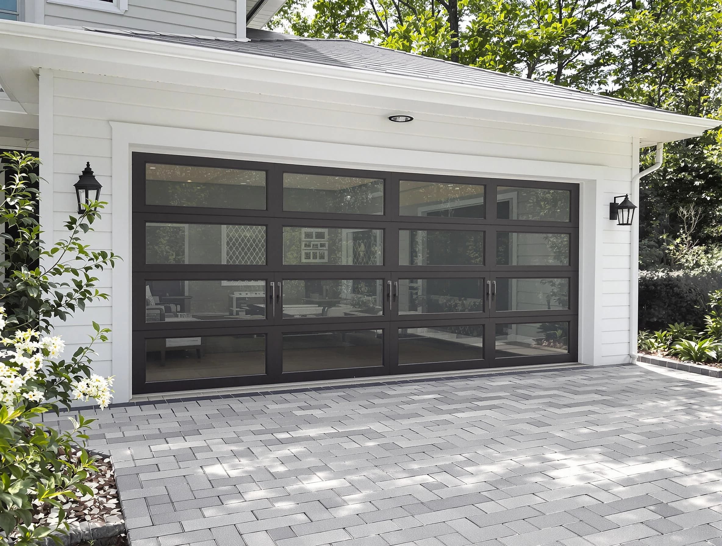 Hackensack Garage Door Repair design specialist presenting custom garage door options to Hackensack homeowner