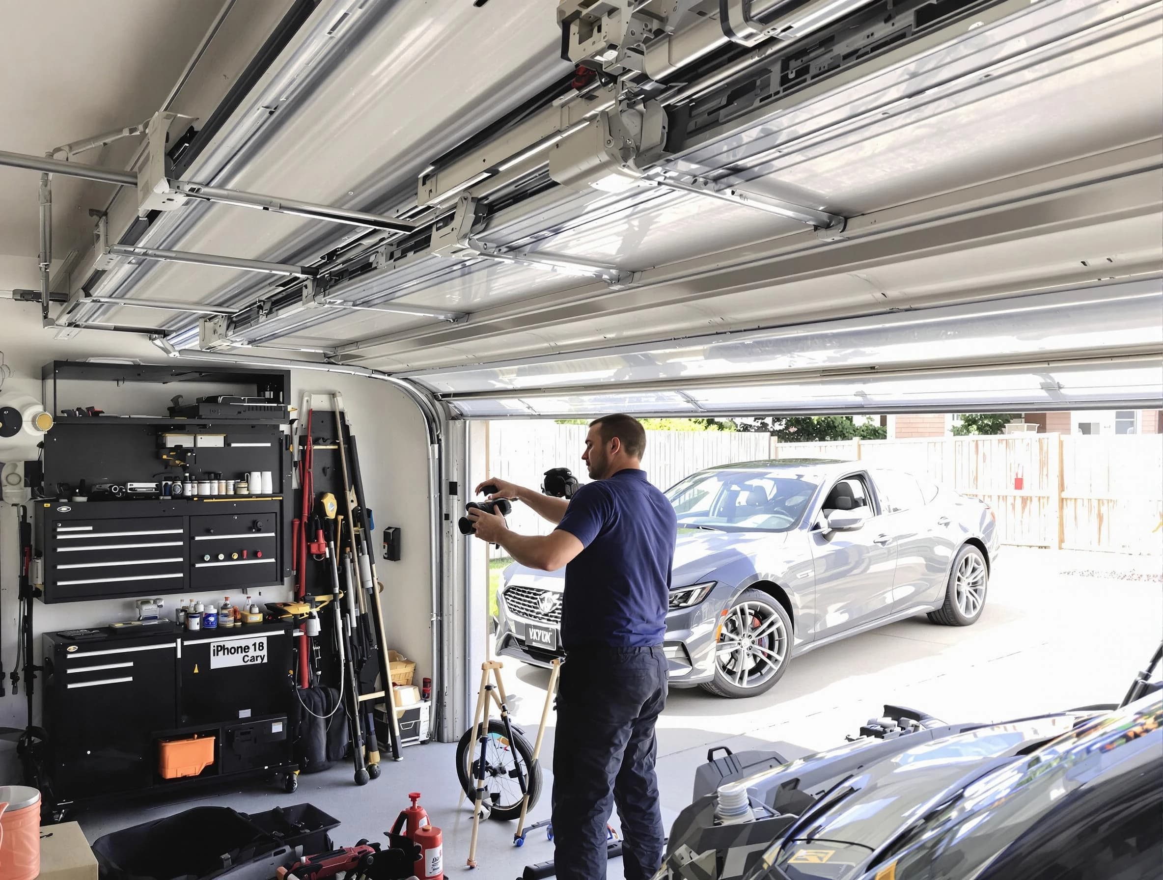 Hackensack Garage Door Repair technician fixing noisy garage door in Hackensack