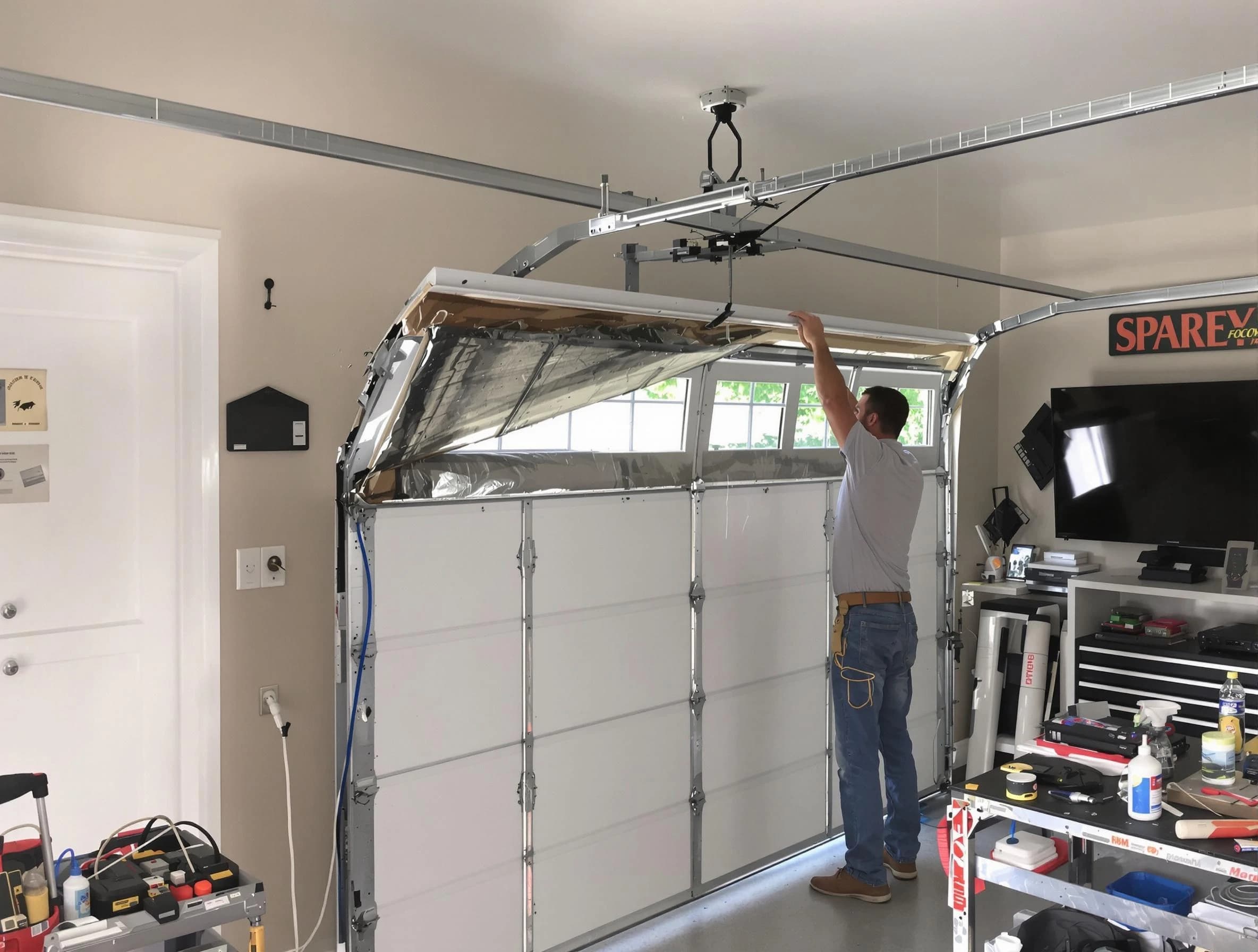 Garage door section replacement by Hackensack Garage Door Repair in Hackensack