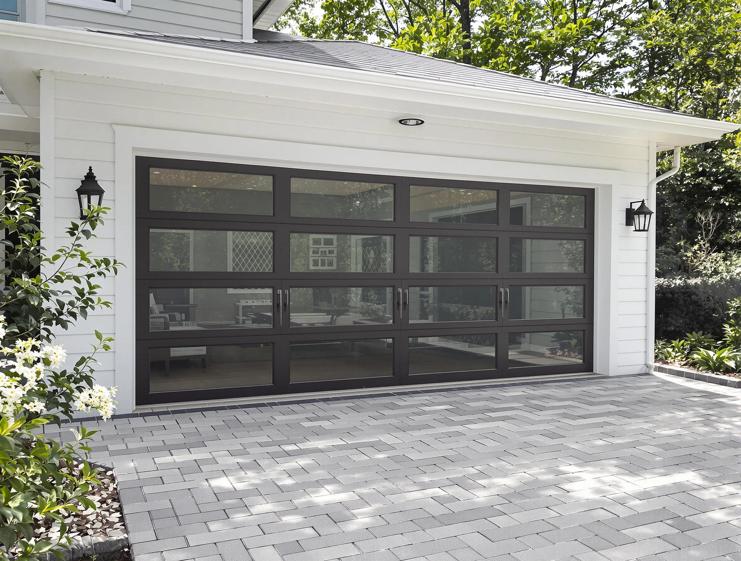 Hackensack Garage Door Repair design specialist presenting custom garage door options to Hackensack homeowner