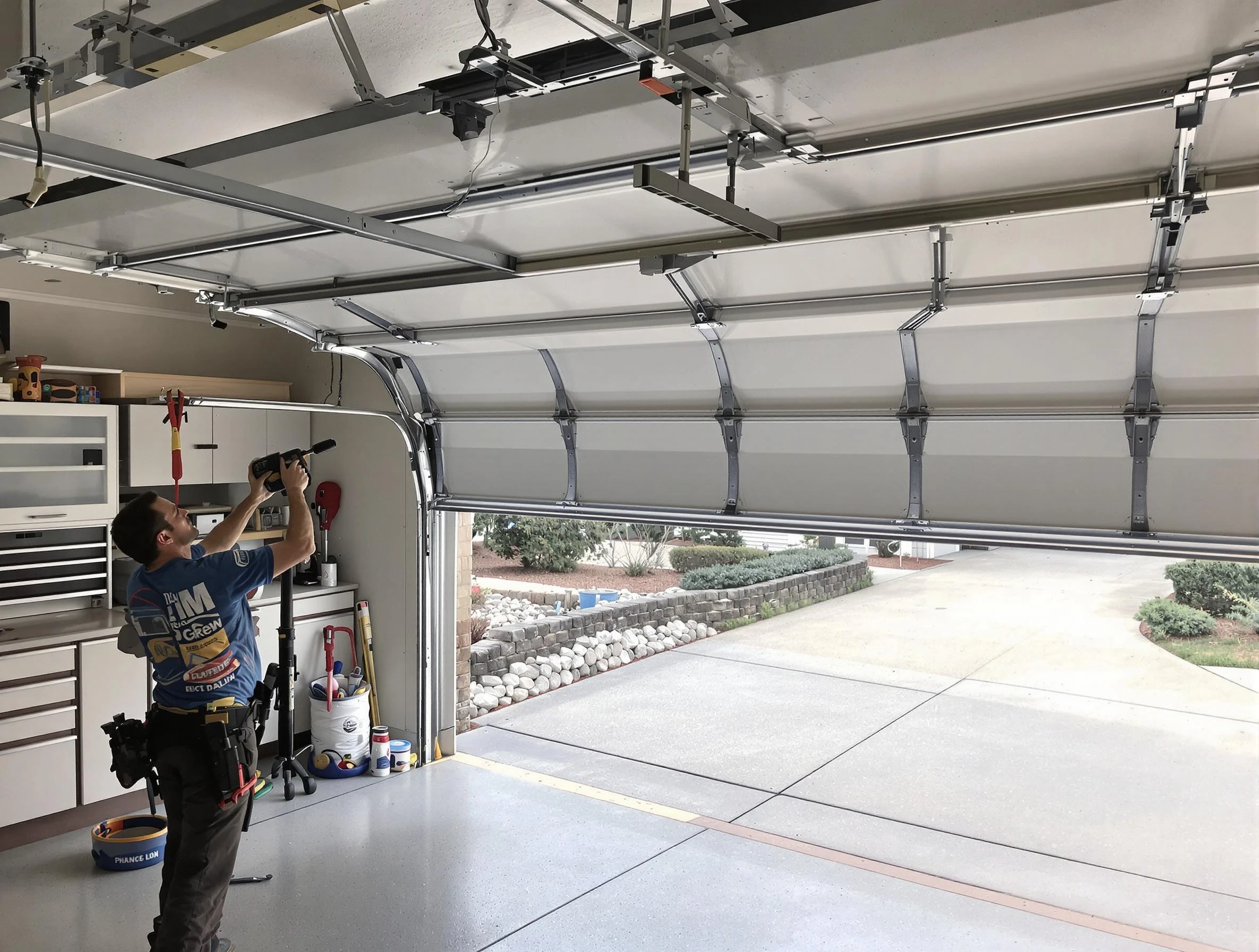 Garage door track repair service by Hackensack Garage Door Repair in Hackensack